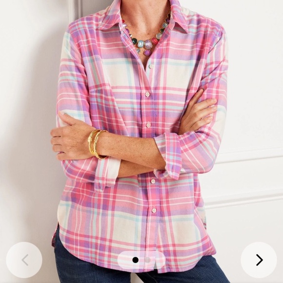 Talbot’s FLANNEL MODERN CLASSIC PLAID SHIRT. NWT SIZE M - Picture 1 of 10